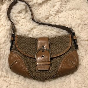 Authentic Signature Coach leather and canvas purse